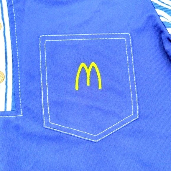 Vintage 1976 McDonald's Employee Uniform Shirt Stan Herman Blue Stripe Size M - Picture 10 of 11